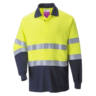 Dwukolorowa koszulka polo mOdaflame trudnopalna i antystatyczna