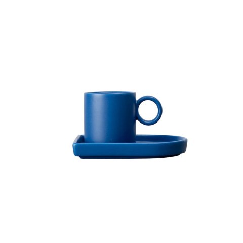 Filiżanka do espresso NIKI z podstawką, niebieski Filiżanka do espresso NIKI z podstawką, niebieski