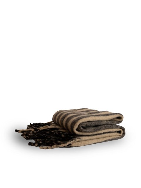 Koc Throw Edien, czarny/beżowy