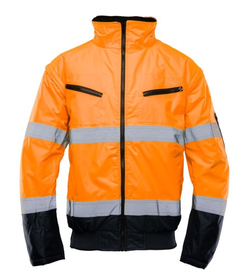 BOMBER HI-VI 2W1 - KAT.II KLASA 3 wstawka kolor - Granat/Pomarańcz 2XL.