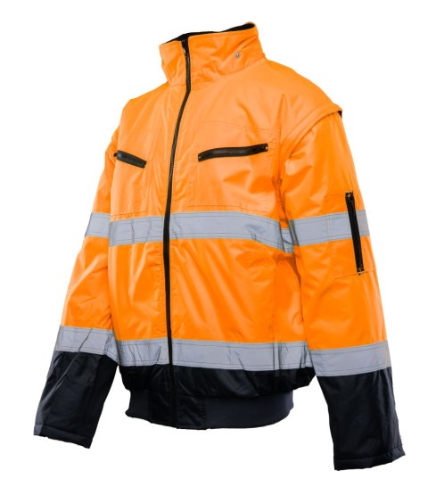 BOMBER HI-VI 2W1 - KAT.II KLASA 3 wstawka kolor - Granat/Pomarańcz 2XL.
