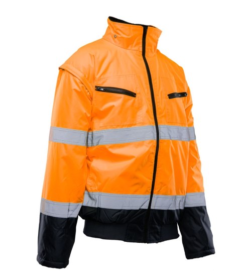 BOMBER HI-VI 2W1 - KAT.II KLASA 3 wstawka kolor - Granat/Pomarańcz 2XL.