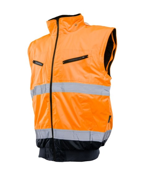 BOMBER HI-VI 2W1 - KAT.II KLASA 3 wstawka kolor - Granat/Pomarańcz 2XL.
