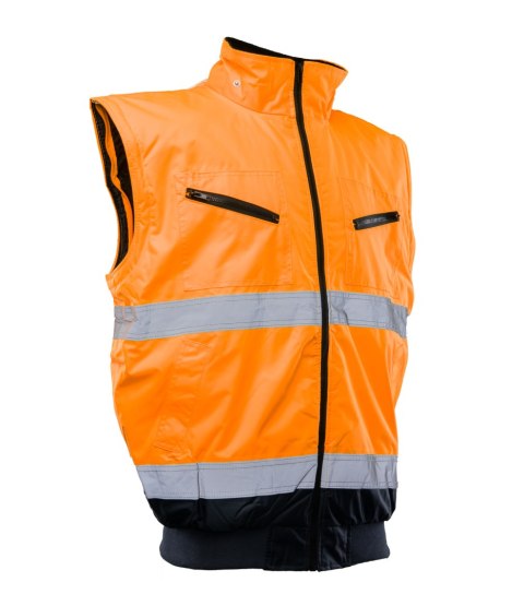 BOMBER HI-VI 2W1 - KAT.II KLASA 3 wstawka kolor - Granat/Pomarańcz 2XL.