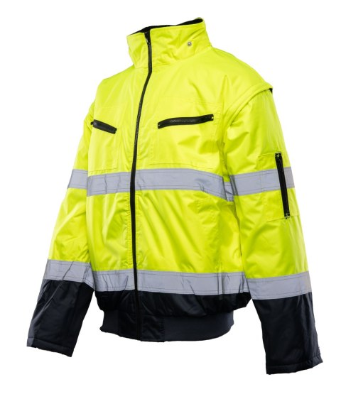 BOMBER HI-VI 2W1 - KAT.II KLASA 3 wstawka kolor - Granat/Żółty 3XL.