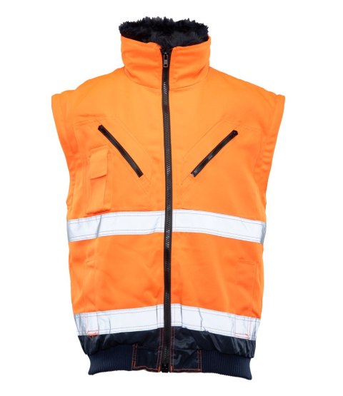 BOMBER HI-VI 3W1 - KAT.II KLASA 3 wstawka kolor - Granat/Pomarańcz 2XL.