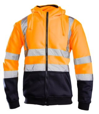 BLUZA DRESOWA WSTAWKA GRANAT ODBLASKOWA KAT. II BF014 - POMARAŃCZ/GRANAT 3XL.