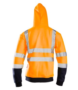 BLUZA DRESOWA WSTAWKA GRANAT ODBLASKOWA KAT. II BF014 - POMARAŃCZ/GRANAT S