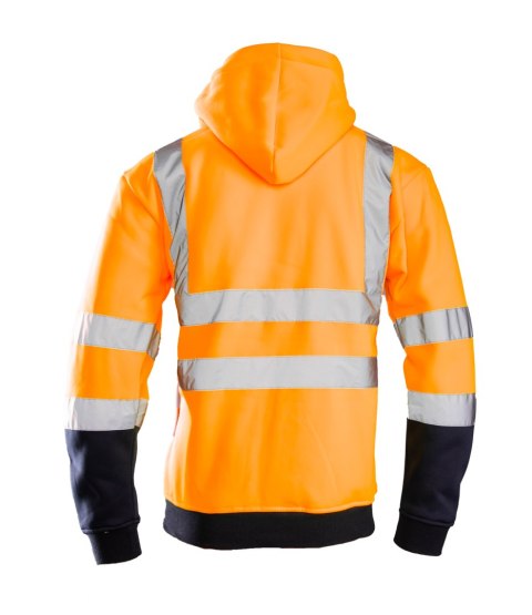BLUZA DRESOWA WSTAWKA GRANAT ODBLASKOWA KAT. II BF014 - POMARAŃCZ/GRANAT S