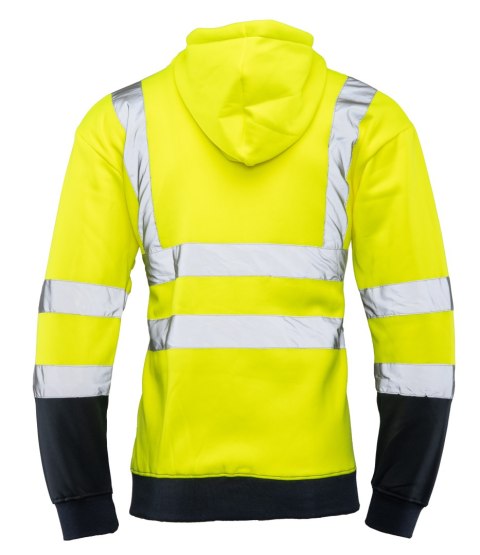 BLUZA DRESOWA WSTAWKA GRANAT ODBLASKOWA KAT. II BF014 - ŻÓŁTY/GRANAT S