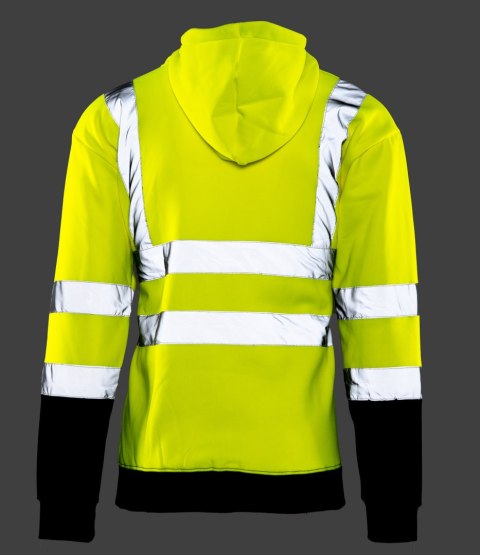 BLUZA DRESOWA WSTAWKA GRANAT ODBLASKOWA KAT. II BF014 - ŻÓŁTY/GRANAT S