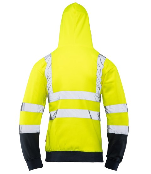 BLUZA DRESOWA WSTAWKA GRANAT ODBLASKOWA KAT. II BF014 - ŻÓŁTY/GRANAT S
