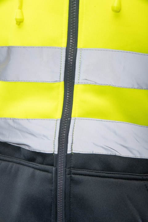 BLUZA DRESOWA WSTAWKA GRANAT ODBLASKOWA KAT. II BF014 - ŻÓŁTY/GRANAT S