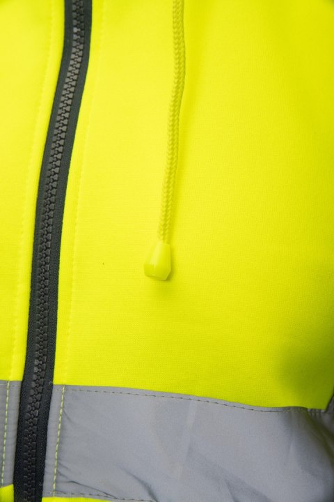 BLUZA DRESOWA WSTAWKA GRANAT ODBLASKOWA KAT. II BF014 - ŻÓŁTY/GRANAT S