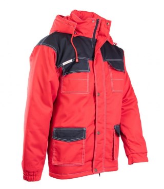 KURTKA PARKA WSTAWKA KOLOR - CZARNO-CZERWONY (cc) 4XL.