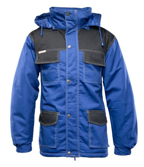 KURTKA PARKA WSTAWKA KOLOR - Niebiesko/Czarny 3XL.