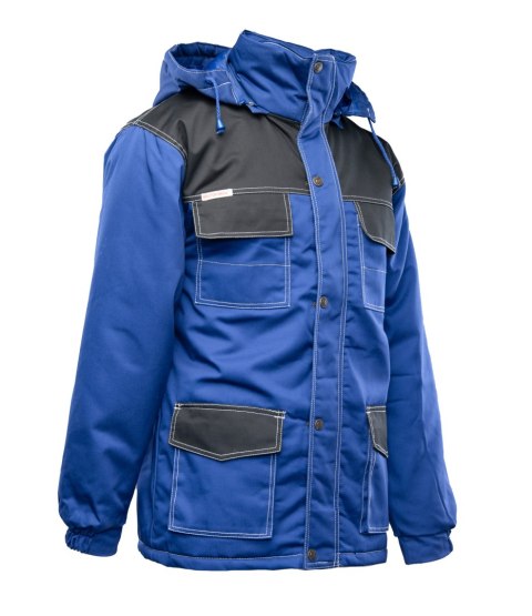 KURTKA PARKA WSTAWKA KOLOR - Niebiesko/Czarny 3XL.