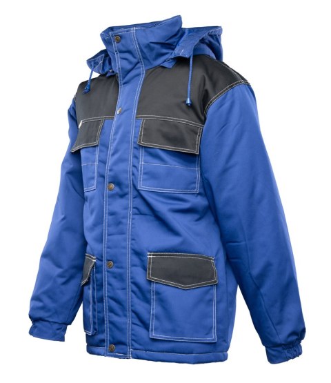 KURTKA PARKA WSTAWKA KOLOR - Niebiesko/Czarny 3XL.