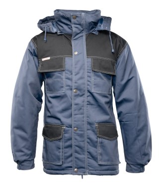 KURTKA PARKA WSTAWKA KOLOR - Stalowo - czarny S