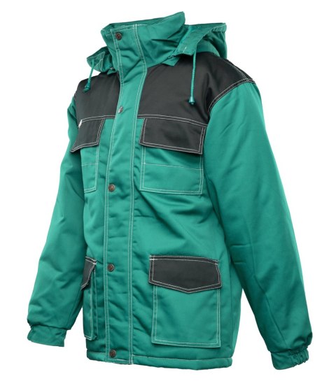 KURTKA PARKA WSTAWKA KOLOR - zielono - czarny 4XL.