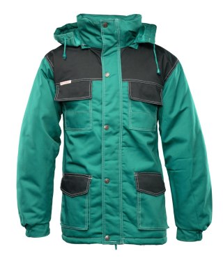 KURTKA PARKA WSTAWKA KOLOR - zielono - czarny XL