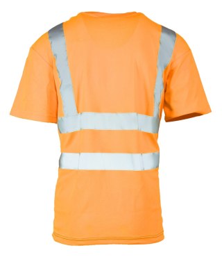 KOSZULKA Z PASAMI ODBLASKOWYMI 50-50 160G - Pomarańczowy 3XL.