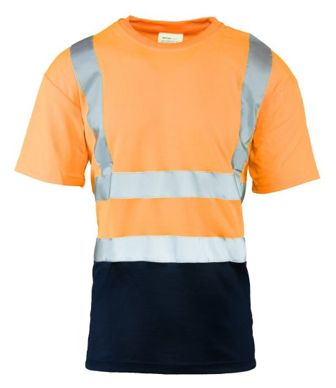 KOSZULKA Z PASAMI ODBLASKOWYMI 50-50 160G - Pomarańczowy 3XL.