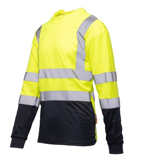 KOSZULKA DŁUGI RĘKAW 50/50 ŻÓŁTY/GRANAT - Żółty (_y) 2XL.