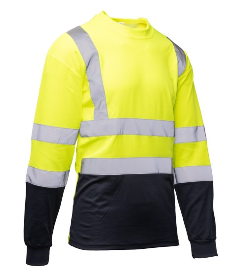KOSZULKA DŁUGI RĘKAW 50/50 ŻÓŁTY/GRANAT - Żółty (_y) 2XL.