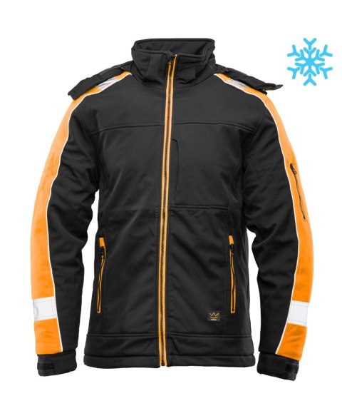 OCIEPLANY SOFTSHELL RIVAL POMARAŃCZOWY - CZARNO-POMARAŃCZOWY(cp) L
