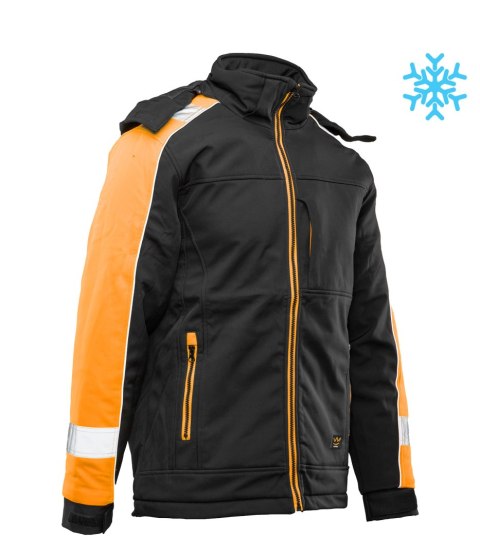 OCIEPLANY SOFTSHELL RIVAL POMARAŃCZOWY - CZARNO-POMARAŃCZOWY(cp) M
