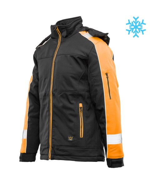OCIEPLANY SOFTSHELL RIVAL POMARAŃCZOWY - CZARNO-POMARAŃCZOWY(cp) M