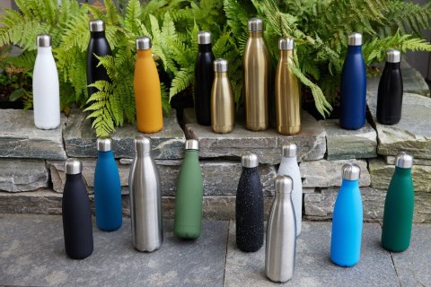 Butelka z gumową powłoką NILS 12/24H 0,5 L, żółty mat