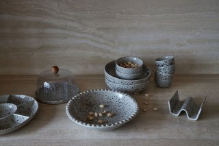Miska do serwowania DITTE, szary/czarny