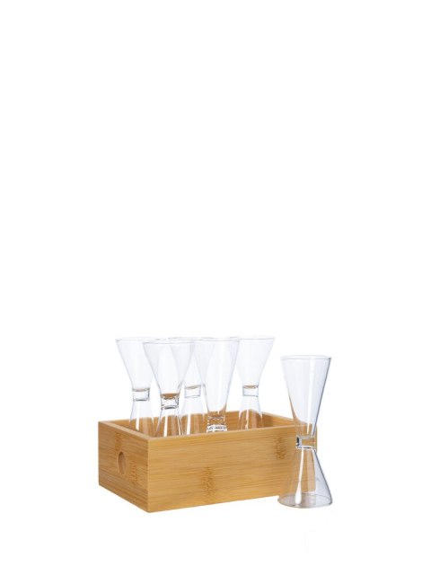 NATURE ZESTAW KIELISZKÓW Z TACĄ, 6-PCS