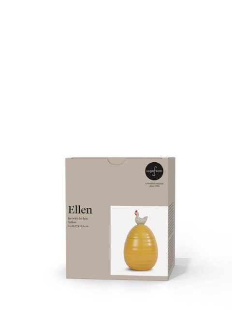 SŁOIK ELLEN Z POKRYWKĄ KURA, ŻÓŁTY SŁOIK ELLEN Z POKRYWKĄ KURA, ŻÓŁTY