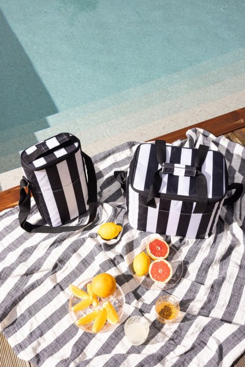 CITY TORBA TERMICZNA STRIPE WYSOKA rPET, CZARNO-BIAŁY CITY TORBA TERMICZNA STRIPE WYSOKA rPET, CZARNO-BIAŁY