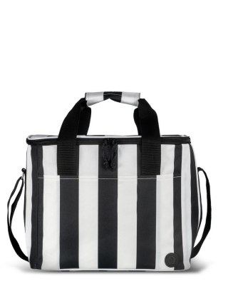 CITY TORBA TERMICZNA STRIPE rPET DUŻA, CZARNO-BIAŁY