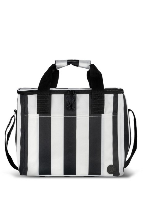 CITY TORBA TERMICZNA STRIPE rPET DUŻA, CZARNO-BIAŁY