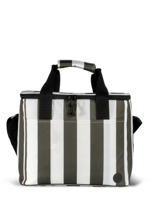 CITY TORBA TERMICZNA STRIPE rPET DUŻA, ZIELONO-BIAŁY