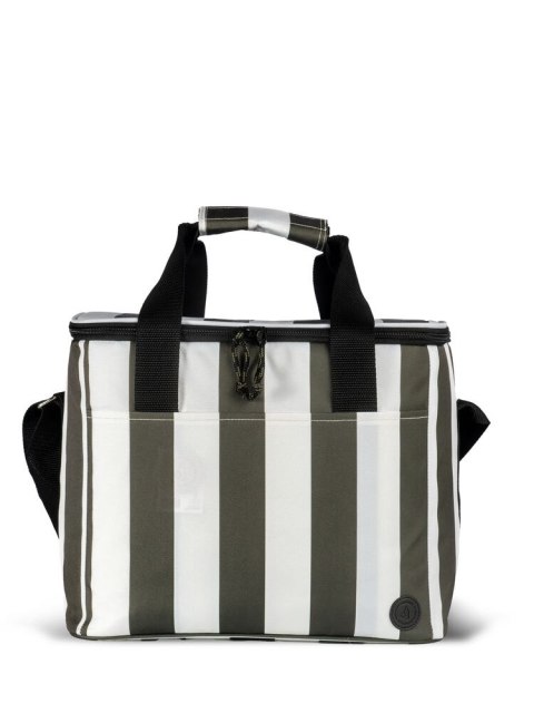 CITY TORBA TERMICZNA STRIPE rPET DUŻA, ZIELONO-BIAŁY