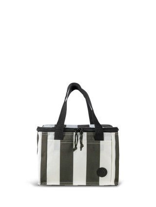 CITY TORBA TERMICZNA STRIPE rPET MAŁA, ZIELONO-BIAŁY
