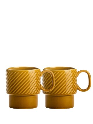 Kubek do kawy COFFEE & MORE 2-szt, żółty