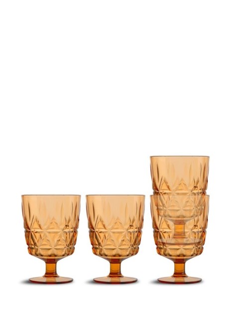 SZKLANKI/KIELISZKI PICNIC JUNI, 4-PACK, BURSZTYNOWY