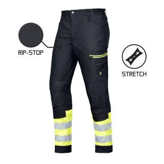 SPODNIE DO PASA MEGAWORK RIP-STOP STRETCH BLACK ROZM. 50