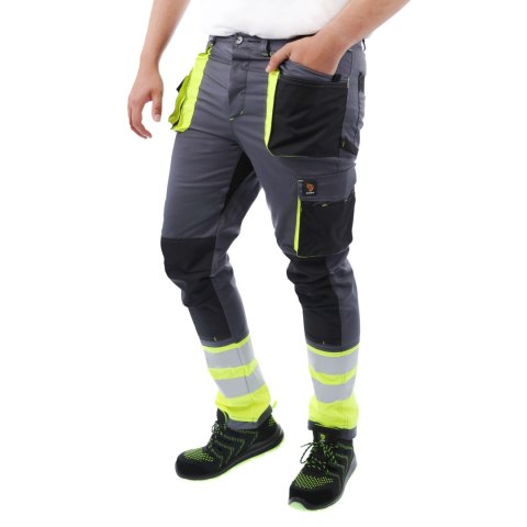 SPODNIE DO PASA PROMAN STRETCH 250 SZARY HV ROZM. 58