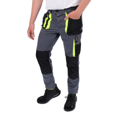 SPODNIE DO PASA PROMAN STRETCH 250 SZARY ŻÓŁTY ROZM. 54