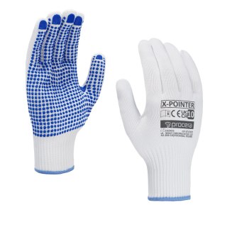 RĘKAWICE OCHRONNE POLIESTROWE Z NAKROPIENIEM X-POINTER ROZM. 7