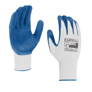 RĘKAWICE OCHRONNE POWLEKANE LATEKSEM X-LATOS BLUE ROZM. 8