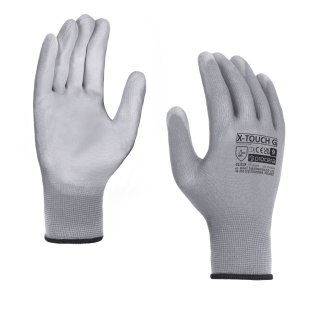 RĘKAWICE OCHRONNE POWLEKANE PU X-TOUCH GREY ROZM. 11